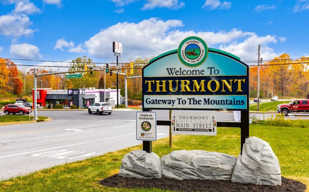 Welcome sign in Thurmont, MD near appliance repair in Thurmont MD