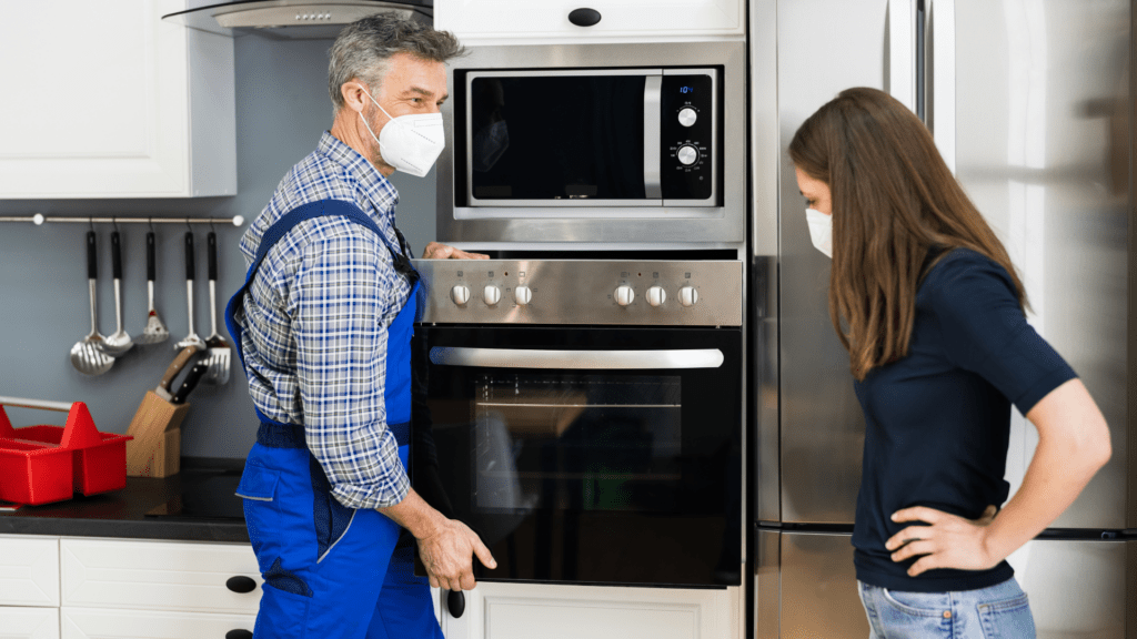 Technician explaining the diagnosis of the Oven for Appliance Repair in Ilchester MD