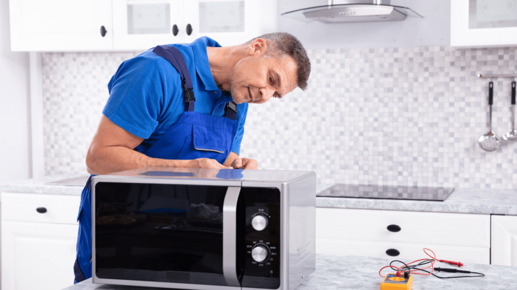 Professional microwave repair technician serving appliance repair in Bethesda MD