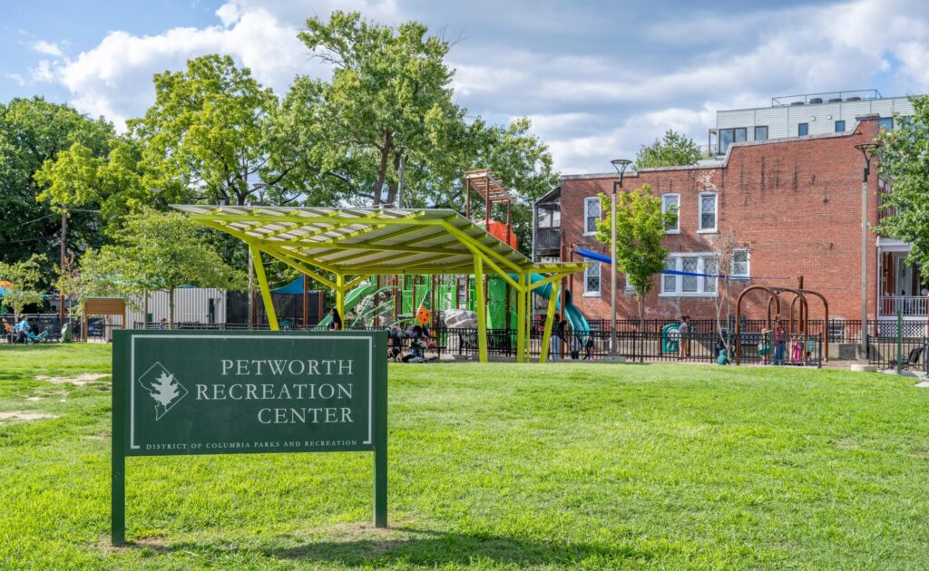 Petworth Recreation Center with playground and basketball courts in Petworth, DC near appliance repair in Petworth DC