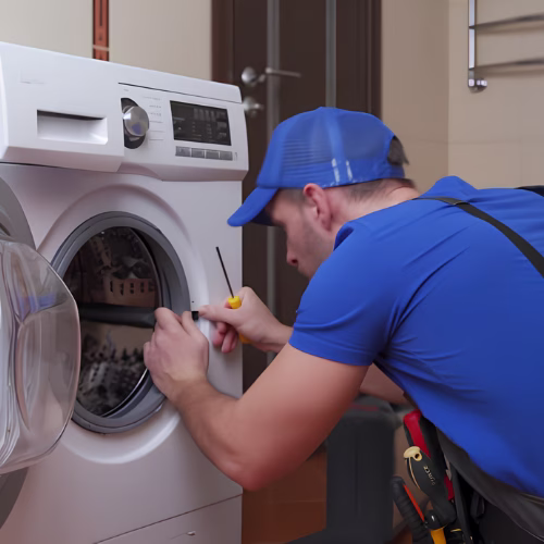 Technician repairing a washer for appliance repair in Calverton MD
