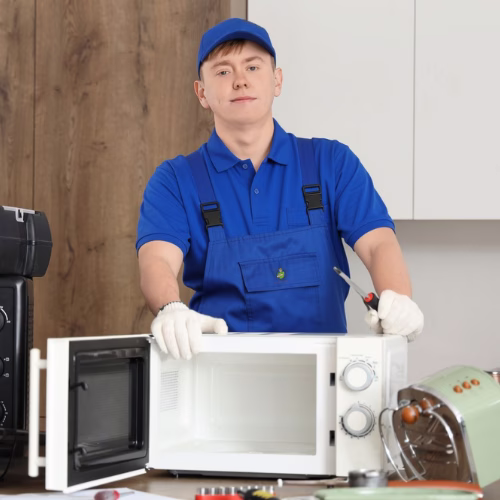 technician-diagnosing-microwave-for-appliance-repair-in-cabinjohn-brookmont-md