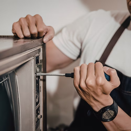 Technician installing an oven for appliance repair in Darnestown MD